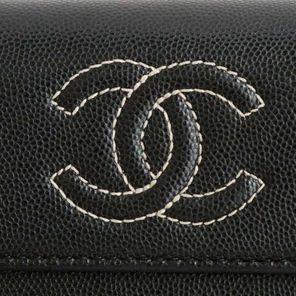 b215847 CHANEL Cocomark BifLong Wallet Caviar Skin Black A50070