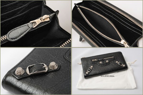 ba 16 002 4 Balenciaga Giant Continental Wallet Black