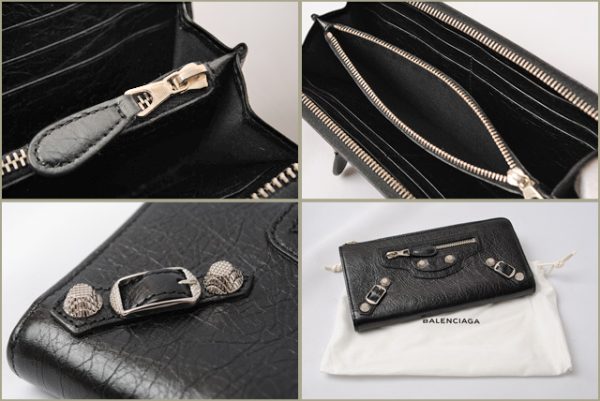 ba 16 002 4 Balenciaga Giant Continental Long Wallet Black