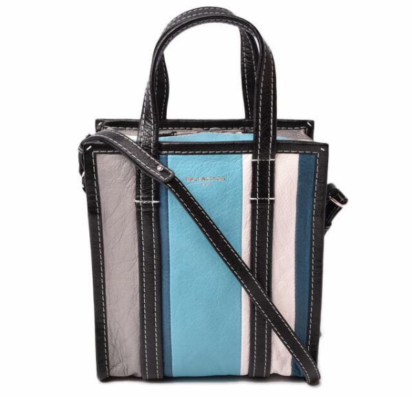 ba 19 009 1 Balenciaga Bazaar Shopper XS Handbag Blue Multi