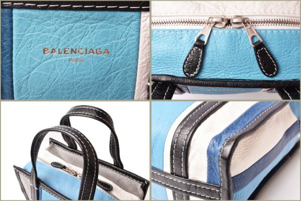 ba 19 009 7 Balenciaga Bazaar Shopper XS Handbag Blue Multi