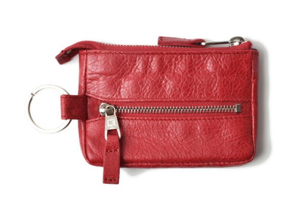 ba 19 028 2 Balenciaga Coin Case Key Ring Red