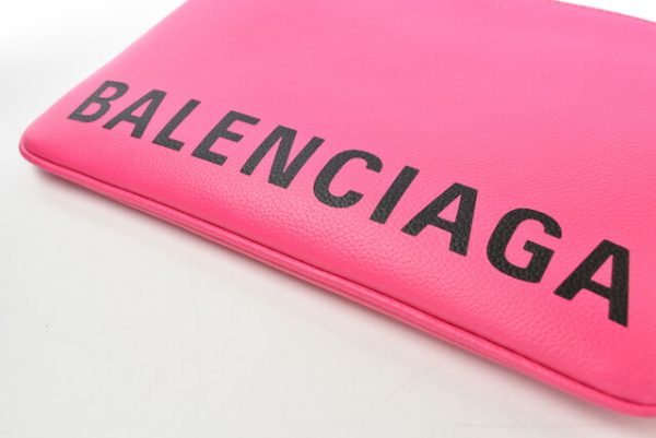 ba 20 003 5 Balenciaga Cash Handle Pouch Clutch Bag Pink