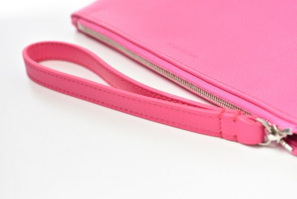 ba 20 003 7 Balenciaga Cash Handle Pouch Clutch Bag Pink