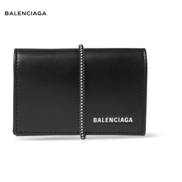 bal item 0134 top BALENCIAGA Logo Print Cardholder Card Holder Card Case Black