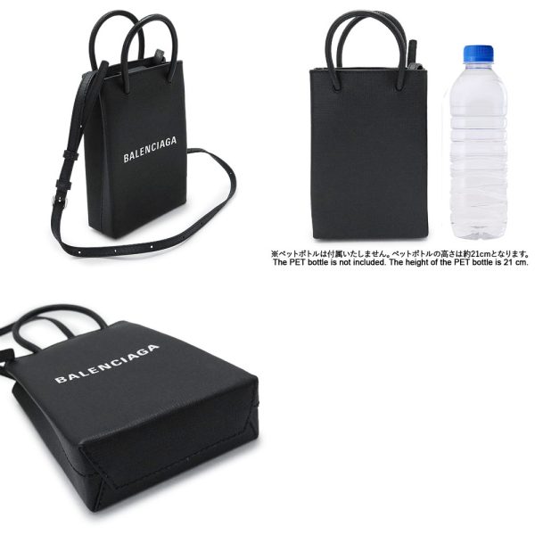 bc593826 2 Balenciaga Shopping Phone Holder Bag Black