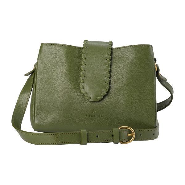 bcr341pv0001gr270 1 IL BISONTE La Fiaba Shoulder Bag Green