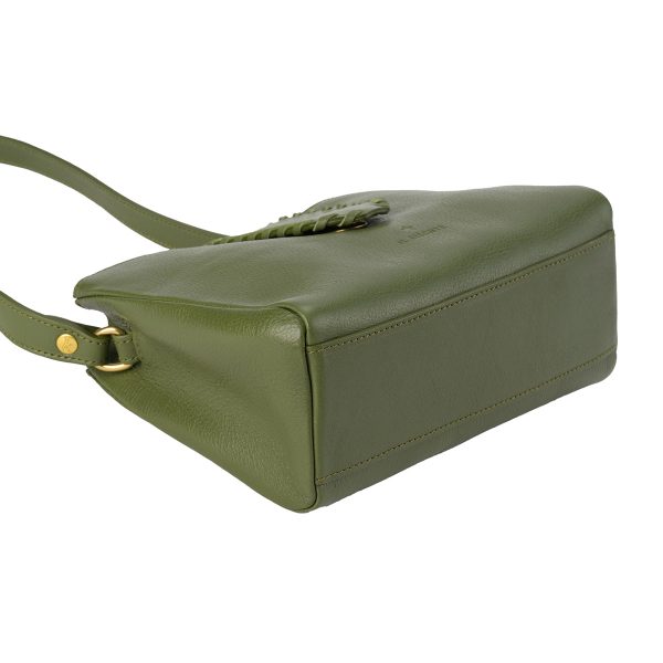 bcr341pv0001gr270 3 IL BISONTE La Fiaba Shoulder Bag Green