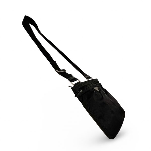 bh006 4 PRADA Triangle Mini Shoulder Bag Black Nylon