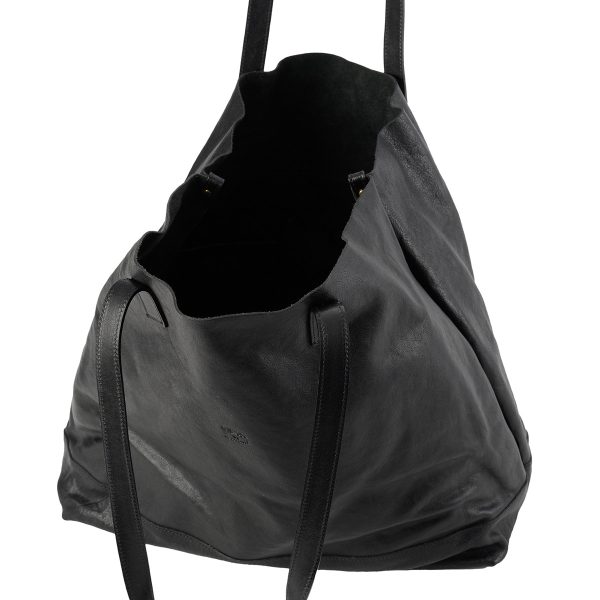 bto134po0001bk032 4 IL BISONTE Vacchetta Tote Bag Black