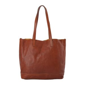 bto134po0001bw056 1 IL BISONTE Vacchetta Tote Bag Brown