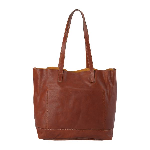 bto134po0001bw056 2 IL BISONTE Vacchetta Tote Bag Brown