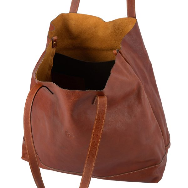 bto134po0001bw056 4 IL BISONTE Vacchetta Tote Bag Brown