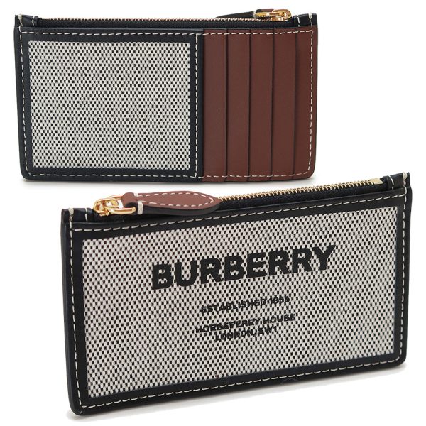 burberrycardcase Burberry Card Case Horseferry Black Tan