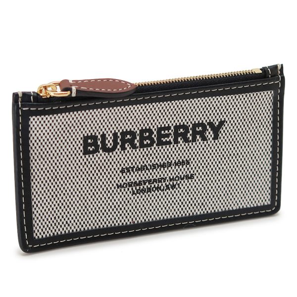 burberrycardcase 1 Burberry Card Case Horseferry Black Tan