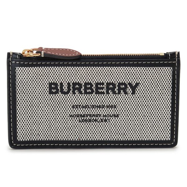 burberrycardcase 2 Burberry Card Case Horseferry Black Tan