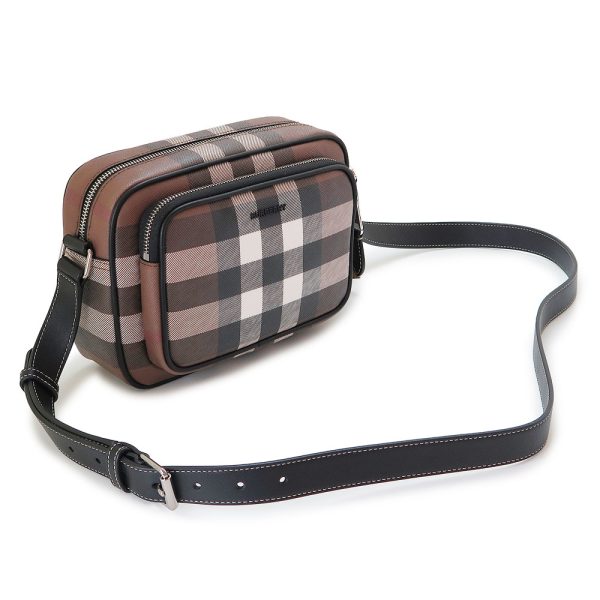 burberrycrossbody 1 Burberry Check Pattern Shoulder Bag Brown