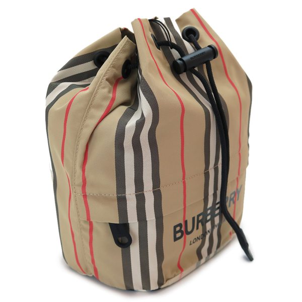 burberrypouch 1 Burberry Icon Stripe Drawstring Bag Beige