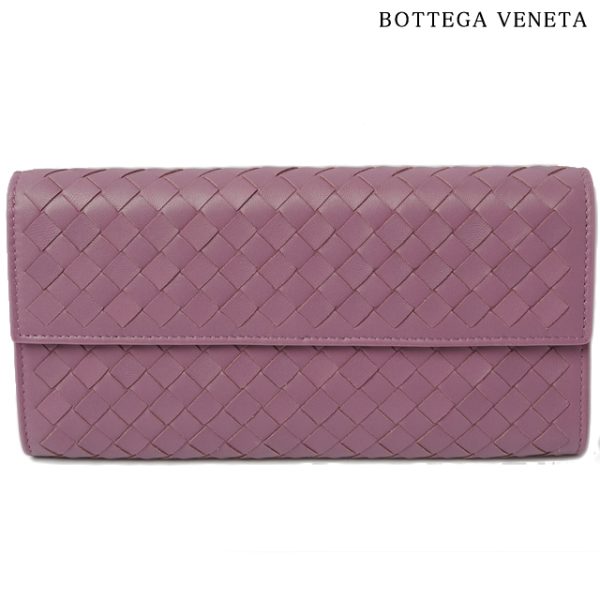 bv 114 15 1 Bottega Veneta Long Wallet Intrecciato Nappa Purple