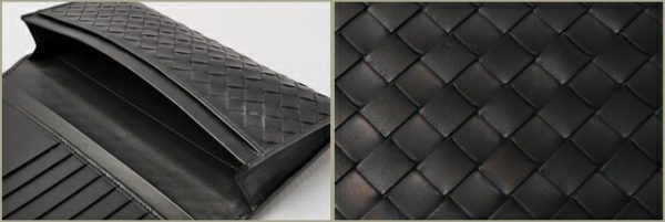 bv 13 358 3 Bottega Veneta Long Wallet Intrecciato VN Black