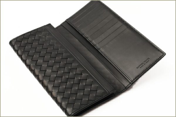 bv 13 358 4 Bottega Veneta Long Wallet Intrecciato VN Black