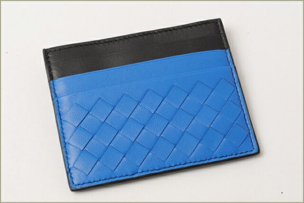 bv 16 027 2 Bottega Veneta Card Case Intrecciato Blue