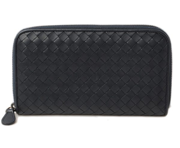 bv 16 044 1 Bottega Veneta Long Wallet Intrecciato Blue