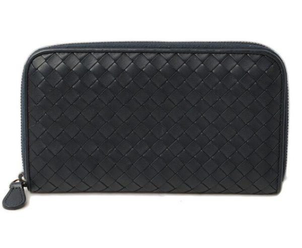 bv 16 044 1 Bottega Veneta Long Wallet Intrecciato Blue