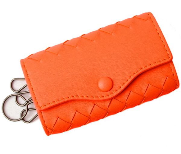 bv 17 088 1 Bottega Veneta Key Case Intrecciato Nappa Orange