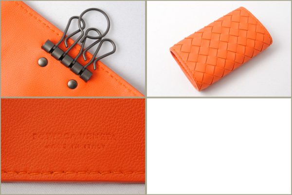 bv 17 088 4 Bottega Veneta Key Case Intrecciato Nappa Orange