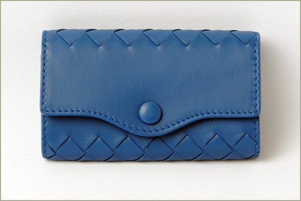 bv 17 089 2 Bottega Veneta Key Case Intrecciato Nappa Blue