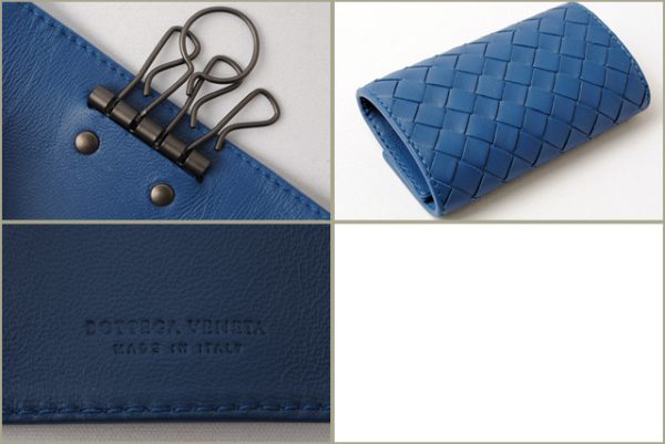 bv 17 089 4 Bottega Veneta Key Case Intrecciato Nappa Blue