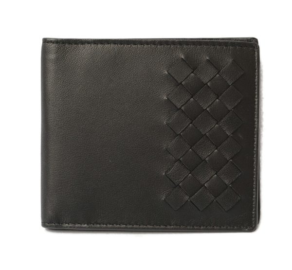 bv 18 008 1 Bottega Veneta Wallet Intrecciato Checker Black