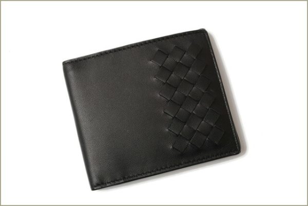 bv 18 008 2 Bottega Veneta Wallet Intrecciato Checker Black