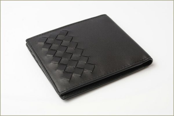 bv 18 008 3 Bottega Veneta Wallet Intrecciato Checker Black