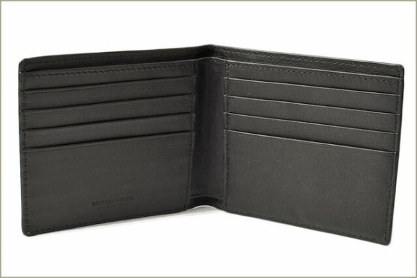 bv 18 008 4 Bottega Veneta Wallet Intrecciato Checker Black