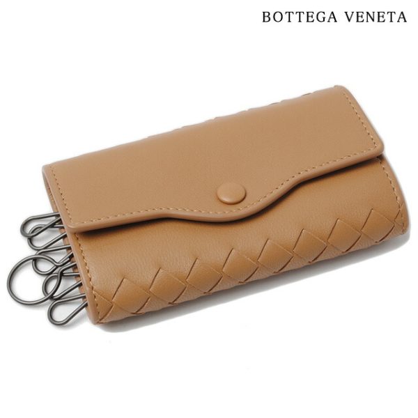 bv 182 15 1 Bottega Veneta Key Case Intrecciato Nappa Camel