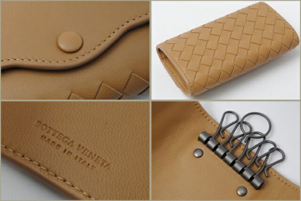 bv 182 15 2 Bottega Veneta Key Case Intrecciato Nappa Camel