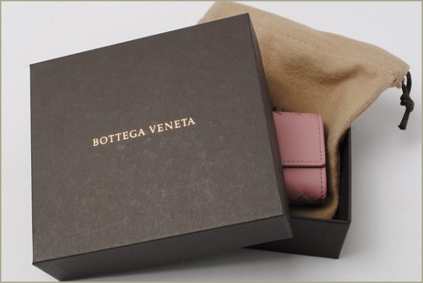 bv 187 15 4 Bottega Veneta Key Case Intrecciato Nappa Pink