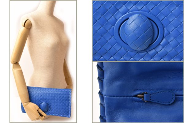 bv 19 001 3 Bottega Veneta Clutch Bag Intrecciato Blue