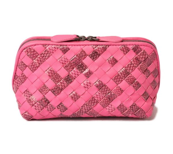 bv 19 002 1 Bottega Veneta Pouch Intrecciato Nappa Fuchsia Pink