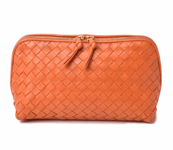 bv 19 007 1 Bottega Veneta Pouch Intrecciato Nappa Orange