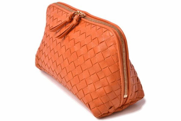 bv 19 007 3 Bottega Veneta Pouch Intrecciato Nappa Orange