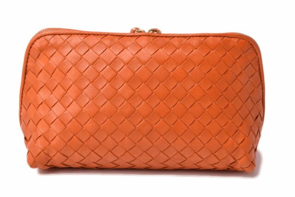 bv 19 007 4 Bottega Veneta Pouch Intrecciato Nappa Orange