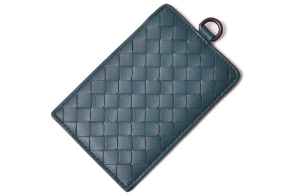 bv 19 022 2 Bottega Veneta Card Case Intrecciato Nappa Blue