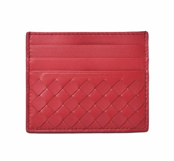 bv 19 030 1 Bottega Veneta Card Case Intrecciato Nappa Red