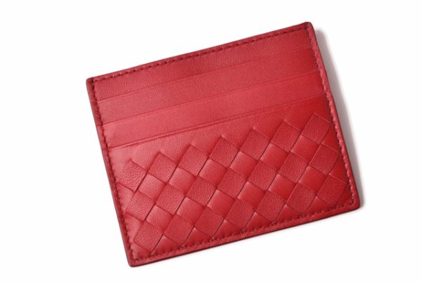 bv 19 030 2 Bottega Veneta Card Case Intrecciato Nappa Red