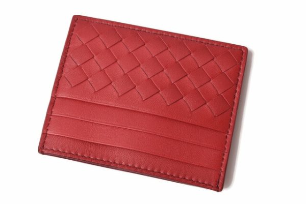 bv 19 030 3 Bottega Veneta Card Case Intrecciato Nappa Red