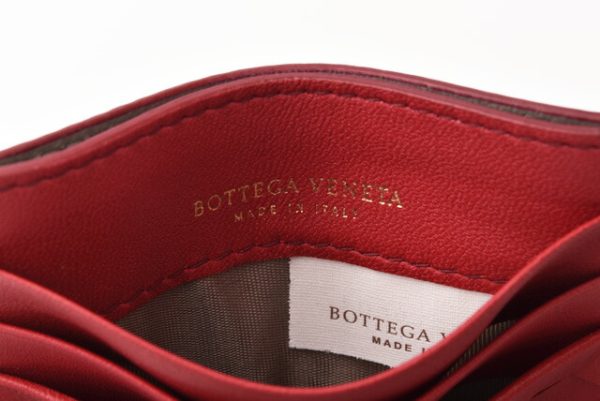 bv 19 030 4 Bottega Veneta Card Case Intrecciato Nappa Red