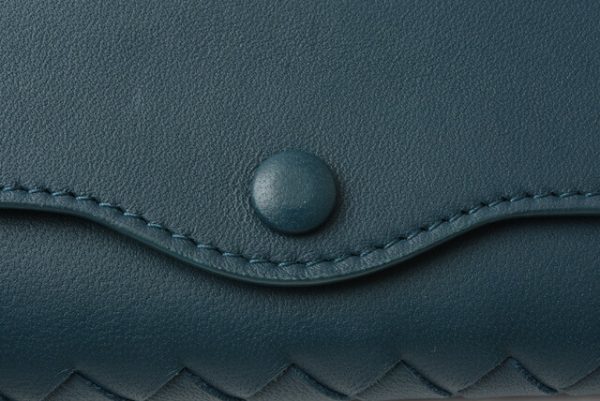 bv 19 062 6 Bottega Veneta Key Case Intrecciato Nappa Petrol Blue